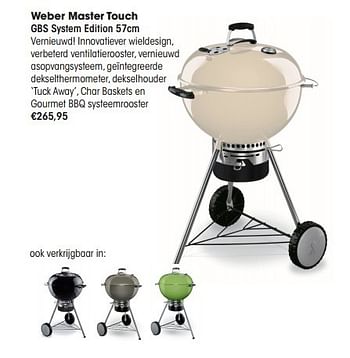 Aanbiedingen Weber master touch - Weber - Geldig van 30/03/2015 tot 31/08/2015 bij Multi Bazar