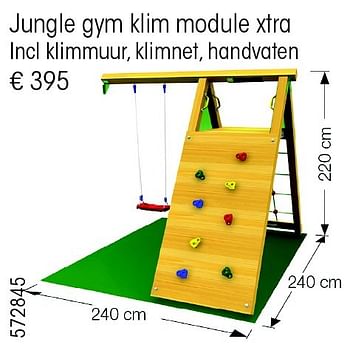 Aanbiedingen Jungle gym klim module xtra incl klimmuur, klimnet, handvaten - Jungle Gym - Geldig van 24/02/2015 tot 31/12/2015 bij Multi Bazar