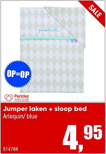 Aanbiedingen Jumper laken + sloop bed - Pericles - Geldig van 26/06/2015 tot 31/08/2015 bij Multi Bazar