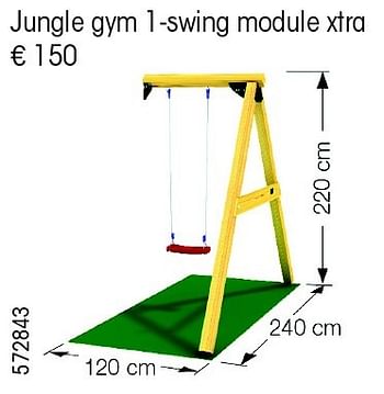 Aanbiedingen Jungle gym 1-swing module xtra - Jungle Gym - Geldig van 24/02/2015 tot 31/12/2015 bij Multi Bazar