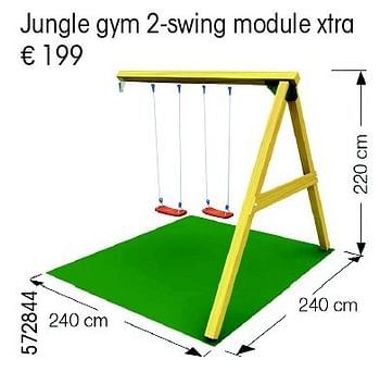 Aanbiedingen Jungle gym 2-swing module xtra - Jungle Gym - Geldig van 24/02/2015 tot 31/12/2015 bij Multi Bazar