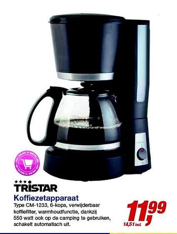 Aanbiedingen Tristar koffiezetapparaat cm-1233 - Tristar - Geldig van 17/06/2015 tot 30/06/2015 bij Makro