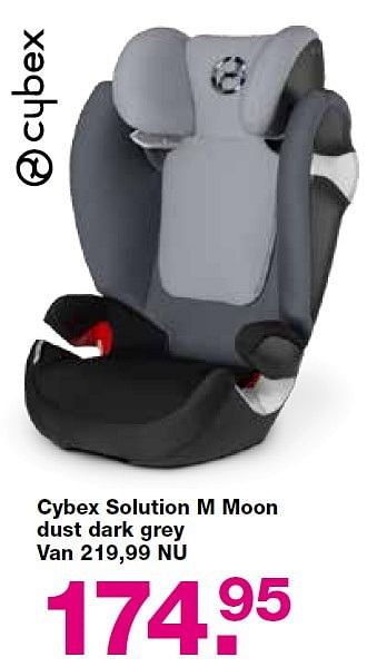 Aanbiedingen Cybex solution m moon dust dark grey - Cybex - Geldig van 15/06/2015 tot 05/07/2015 bij Baby & Tiener Megastore