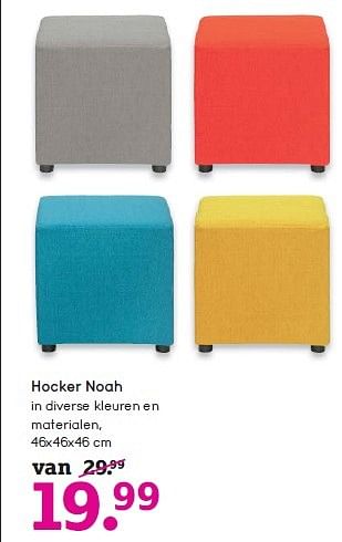 Aanbiedingen Hocker noah in diverse kleuren en materialen - Huismerk - Leen Bakker - Geldig van 21/06/2015 tot 04/07/2015 bij Leen Bakker