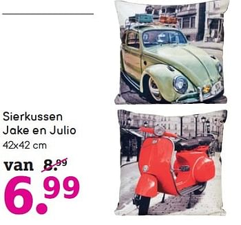 Aanbiedingen Sierkussen jake en julio - Huismerk - Leen Bakker - Geldig van 21/06/2015 tot 04/07/2015 bij Leen Bakker