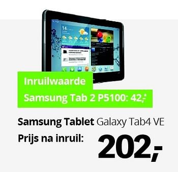 Aanbiedingen Samsung tablet galaxy tab4 ve - Samsung - Geldig van 22/06/2015 tot 05/07/2015 bij Dixons
