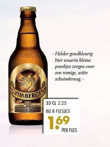 Aanbiedingen Grimbergen blond, dubbel of goud belgië - Grimbergen - Geldig van 21/06/2015 tot 05/07/2015 bij Mitra