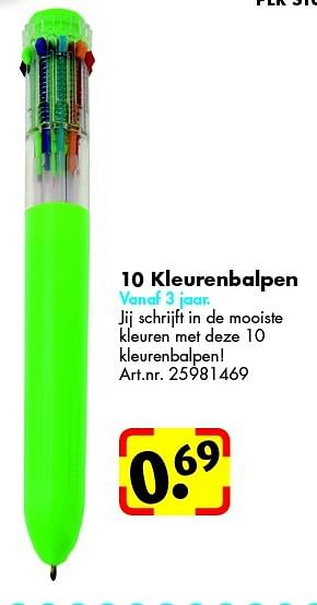 Aanbiedingen 10 kleurenbalpen - Huismerk - Bart Smit - Geldig van 20/06/2015 tot 27/09/2015 bij Bart Smit