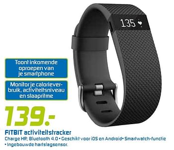 Aanbiedingen Fitbit activiteitstracker charge hr - Fitbit - Geldig van 22/06/2015 tot 05/07/2015 bij BCC