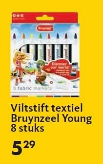 Aanbiedingen Viltstift textiel bruynzeel young 8 stuks - Bruynzeel - Geldig van 22/06/2015 tot 02/08/2015 bij Bruna