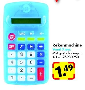 Aanbiedingen Rekenmachine met gratis batterijen - Huismerk - Bart Smit - Geldig van 20/06/2015 tot 27/09/2015 bij Bart Smit