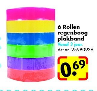 Aanbiedingen 6 rollen regenboog plakband - Huismerk - Bart Smit - Geldig van 20/06/2015 tot 27/09/2015 bij Bart Smit
