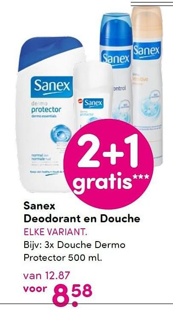 Aanbiedingen Sanex deodorant en douche - Sanex - Geldig van 22/06/2015 tot 05/07/2015 bij da