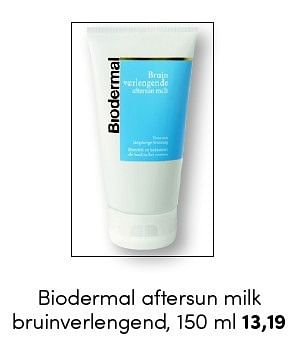 Aanbiedingen Biodermal aftersun milk bruinverlengend - Biodermal - Geldig van 22/06/2015 tot 02/08/2015 bij da