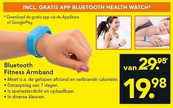 Aanbiedingen Bluetooth fitness armband - Huismerk - Blokker - Geldig van 29/06/2015 tot 08/07/2015 bij Blokker