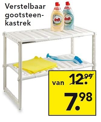 Aanbiedingen Verstelbaar gootsteenkastrek - Huismerk - Blokker - Geldig van 29/06/2015 tot 08/07/2015 bij Blokker