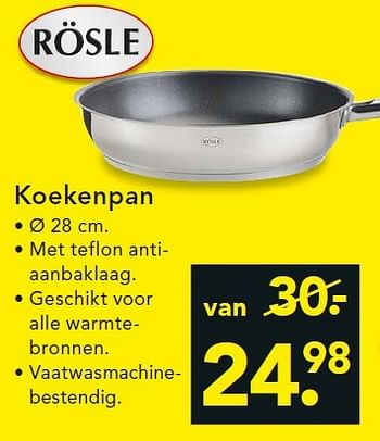 Aanbiedingen Koekenpan - Rosle - Geldig van 29/06/2015 tot 08/07/2015 bij Blokker