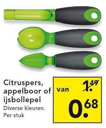 Aanbiedingen Citruspers, appelboor of ijsbollepel - Huismerk - Blokker - Geldig van 29/06/2015 tot 08/07/2015 bij Blokker