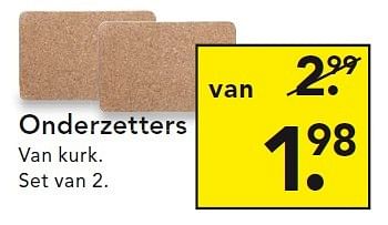 Aanbiedingen Onderzetters - Huismerk - Blokker - Geldig van 29/06/2015 tot 08/07/2015 bij Blokker