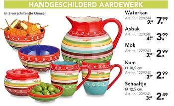 Aanbiedingen Handgeschilderd aardewerk - Huismerk - Blokker - Geldig van 29/06/2015 tot 08/07/2015 bij Blokker