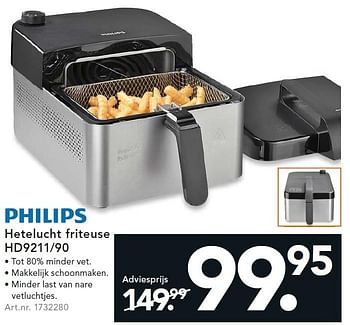 Aanbiedingen Philips hetelucht friteuse hd9211-90 - Philips - Geldig van 29/06/2015 tot 08/07/2015 bij Blokker