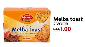 Aanbiedingen Melba toast - Van der Meulen - Geldig van 28/06/2015 tot 04/07/2015 bij Deka Markt