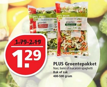 Aanbiedingen Plus groentepakket - Huismerk - Plus - Geldig van 28/06/2015 tot 04/07/2015 bij Plus