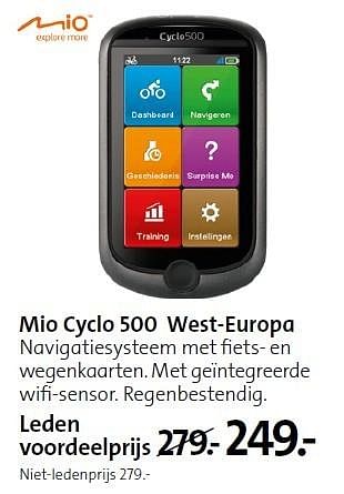 Aanbiedingen Mio cyclo 500 west-europa - Mio - Geldig van 22/06/2015 tot 05/07/2015 bij ANWB