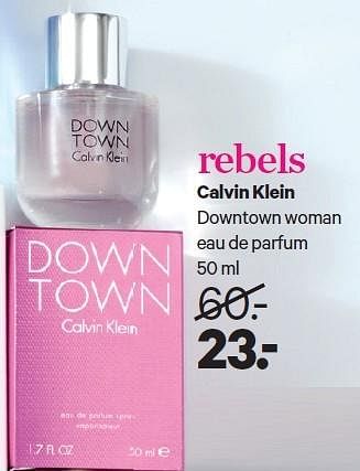 Aanbiedingen Calvin klein downtown woman eau de parfum - Calvin Klein - Geldig van 22/06/2015 tot 12/07/2015 bij Etos
