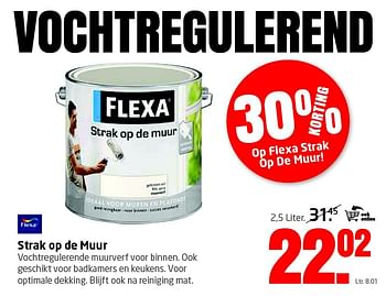 Aanbiedingen Strak op de muur vochtregulerende muurverf voor binnen - Flexa - Geldig van 29/06/2015 tot 12/07/2015 bij Formido