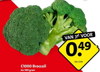 Aanbiedingen C1000 broccoli - Huismerk - C1000 Supermarkten - Geldig van 06/07/2015 tot 07/07/2015 bij C1000
