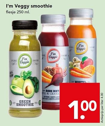 Aanbiedingen I`m veggy smoothie - Huismerk deen supermarkt - Geldig van 05/07/2015 tot 11/07/2015 bij Deen Supermarkten