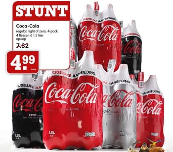 Aanbiedingen Coca-cola regular, light of zero, 4-pack - Coca Cola - Geldig van 05/07/2015 tot 11/07/2015 bij Em-té
