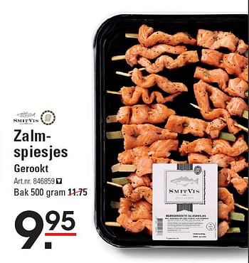 Aanbiedingen Zalmspiesjes gerookt - Smit Vis - Geldig van 02/07/2015 tot 13/07/2015 bij Sligro