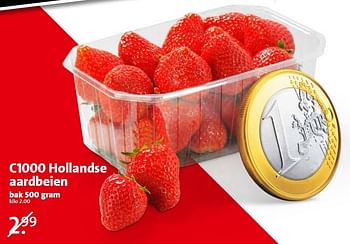 Aanbiedingen C1000 hollandse aardbeien - Huismerk - C1000 Supermarkten - Geldig van 13/07/2015 tot 14/07/2015 bij C1000
