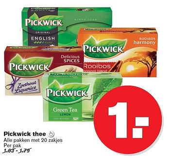 Aanbiedingen Pickwick thee - Pickwick - Geldig van 08/07/2015 tot 14/07/2015 bij Hoogvliet