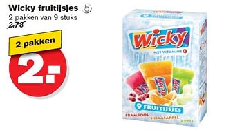 Aanbiedingen Wicky fruitijsjes - Wicky - Geldig van 08/07/2015 tot 14/07/2015 bij Hoogvliet