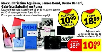 Aanbiedingen James bond 007 eau de toilette voor heren - Mexx - Geldig van 07/07/2015 tot 19/07/2015 bij Kruidvat