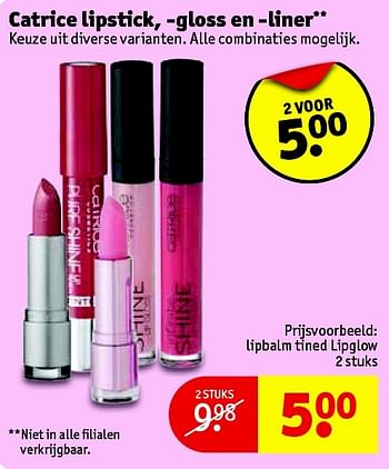 Aanbiedingen Catrice lipstick, -gloss en -liner - Catrice - Geldig van 07/07/2015 tot 19/07/2015 bij Kruidvat