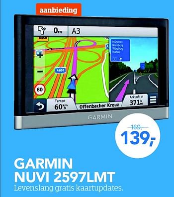 Aanbiedingen Garmin nuvi 2597lmt levenslang gratis kaartupdates - Garmin - Geldig van 01/07/2015 tot 31/07/2015 bij Coolblue