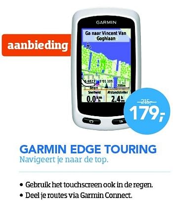 Aanbiedingen Garmin edge touring - Garmin - Geldig van 01/07/2015 tot 31/07/2015 bij Coolblue