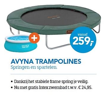 Aanbiedingen Avyna trampolines - Intex - Geldig van 01/07/2015 tot 31/07/2015 bij Coolblue