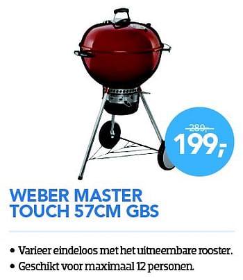 Aanbiedingen Weber master touch 57cm gbs - Weber - Geldig van 01/07/2015 tot 31/07/2015 bij Coolblue
