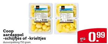 Aanbiedingen Coop aardappel -schijfjes of -krieltjes - Huismerk - Coop - Geldig van 13/07/2015 tot 19/07/2015 bij Coop