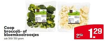 Aanbiedingen Coop broccoli- of bloemkoolroosjes - Huismerk - Coop - Geldig van 13/07/2015 tot 19/07/2015 bij Coop