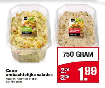 Aanbiedingen Coop ambachtelijke salades - Huismerk - Coop - Geldig van 13/07/2015 tot 19/07/2015 bij Coop