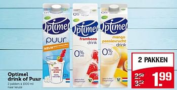 Aanbiedingen Optimel drink of puur - Optimel - Geldig van 13/07/2015 tot 19/07/2015 bij Coop