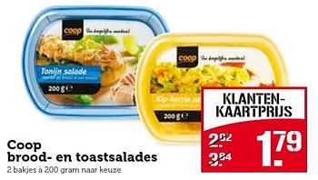 Aanbiedingen Coop brood- en toastsalades - Huismerk - Coop - Geldig van 13/07/2015 tot 19/07/2015 bij Coop