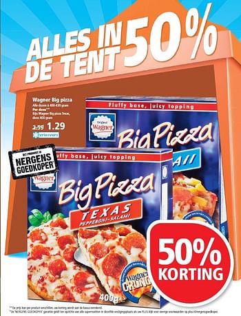 Aanbiedingen Wagner big pizza - Original Wagner - Geldig van 12/07/2015 tot 18/07/2015 bij Plus