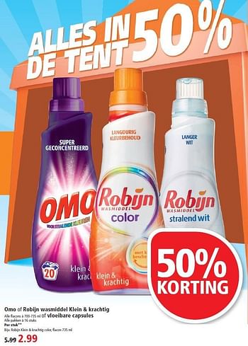 Aanbiedingen Omo of robijn wasmiddel klein + krachtig of vloeibare capsules - Omo - Geldig van 12/07/2015 tot 18/07/2015 bij Plus